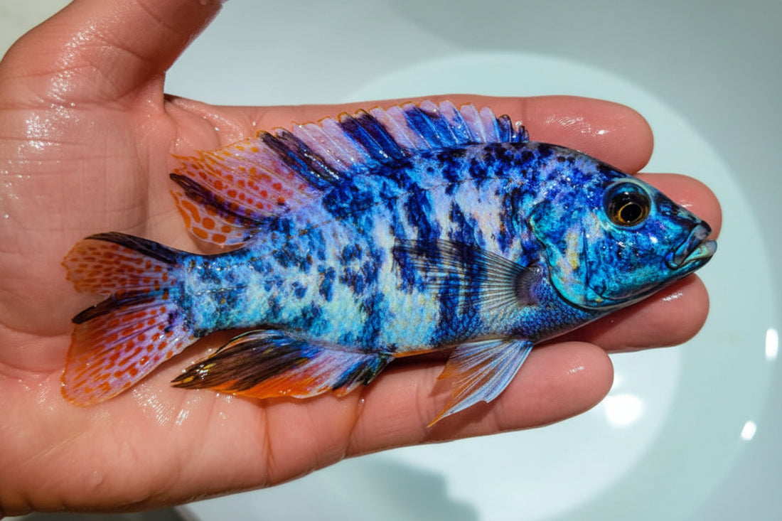 Live Freshwater Aquarium Blueberry OB Peacock African Cichlid (Aulonocara sp.) (CHD-110) U029