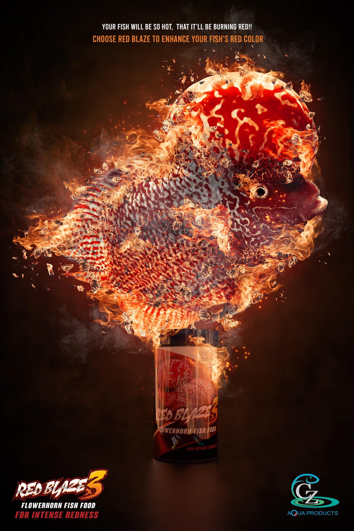CZ AQUA Red Blaze Color Enhancement Food 100gm
